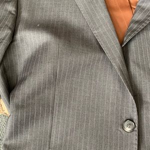 Men’s grey pinstripe suit